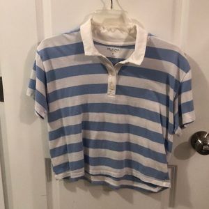 Baby blue collared crop top